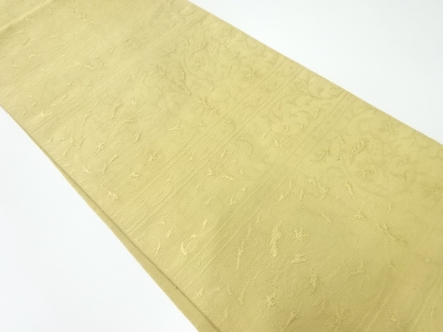 JAPANESE KIMONO / NAGOYA OBI / SILK / WOVEN FLORAL ARABESQUE